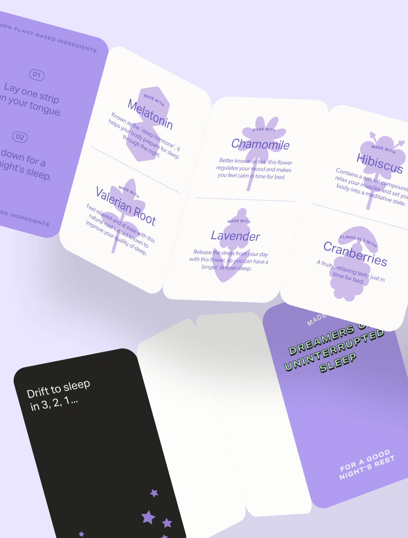 Thins accordion booklet of ingredients and their benefits.